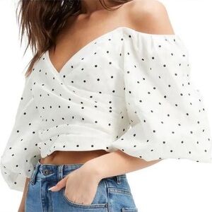 Eva Top in Black & White Spot